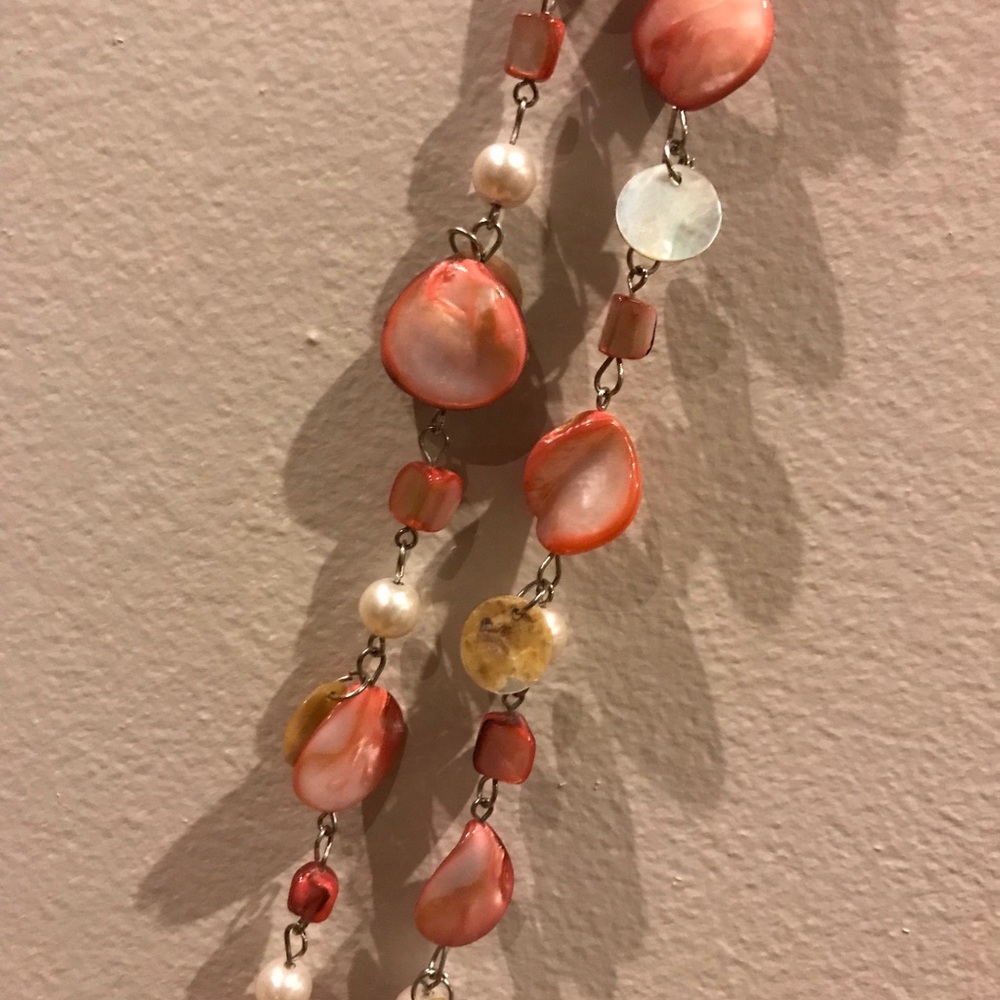 Long Beaded Shell Necklace - Picture 3 of 3